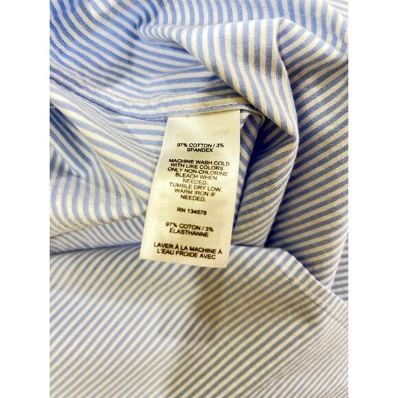 Vineyard Vines Mens Long Sleeve Blue Pinstripe Button Down Shirt Stretch Large - Picture 9 of 9